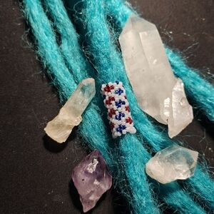 Dreadlock Bead Handmade Red Blue Diamond Seed Bead Hair Jewelry Peyote Loc Charm